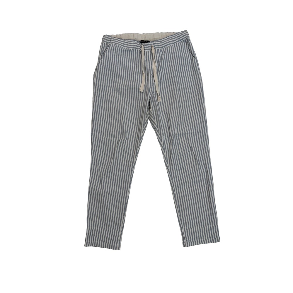 Charlie B Womens Blue White Striped Pull On Drawstring Pants Tapered M